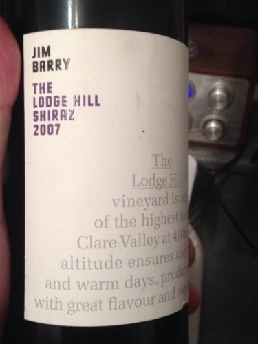 金百利庐舍山庄设拉子干红Jim Barry The Lodge Hill Shiraz