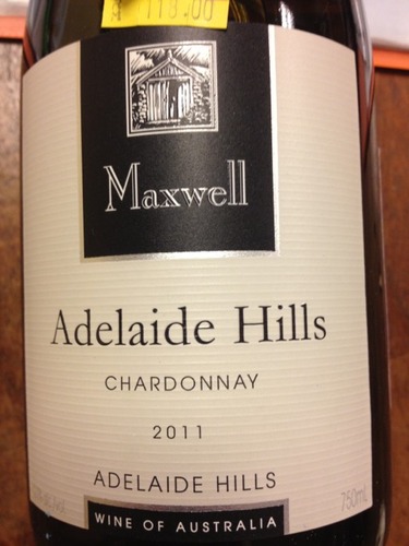 麦克斯韦霞多丽干白Maxwell Adelaide Hills Chardonnay