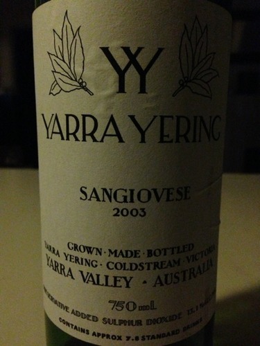 雅拉优伶桑娇维塞干红Yarra Yering Sangiovese