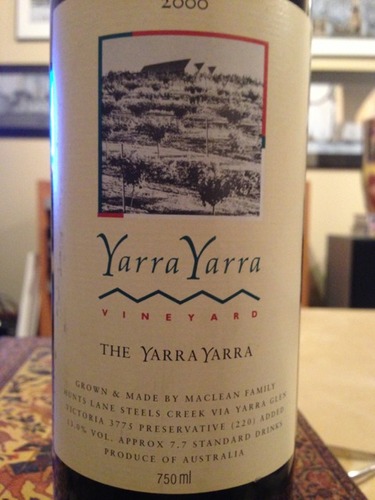 雅拉雅拉干红Yarra Yarra Vineyard The Yarra Yarra