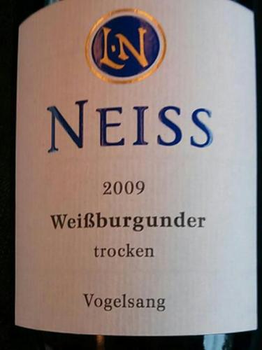 莺歌白皮诺干白Neiss Weissburgunder Trocken