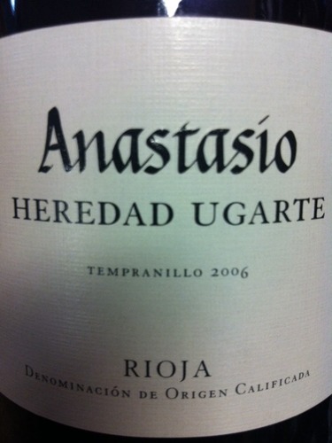 Heredad Ugarte Anastasio Tempranillo Rioja