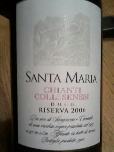 圣玛利亚锡耶纳山丘基安蒂珍藏干红Santa Maria Chianti Colli Senesi Riserva