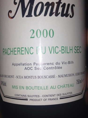 蒙图庄园干白Chateau Montus Pacherenc Du Vic Bilh Sec