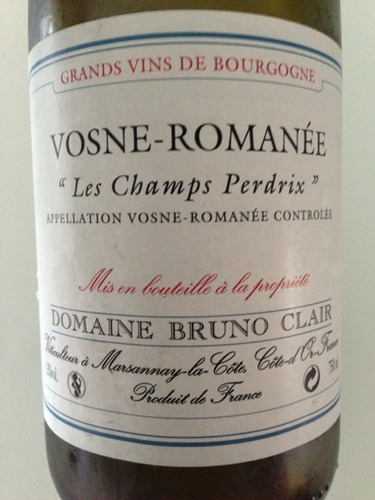Vosne-Romanée Les Champs Perdrix Grands Vins De Bourgogne