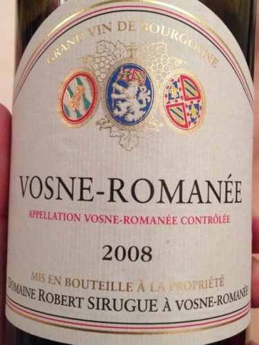 西鲁格酒庄沃恩罗曼尼红葡萄酒Robert Sirugue Vosne-Romanee