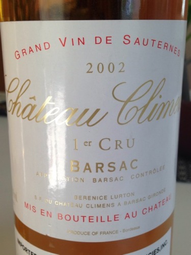 克里蒙酒庄贵腐甜白Château Climens Barsac