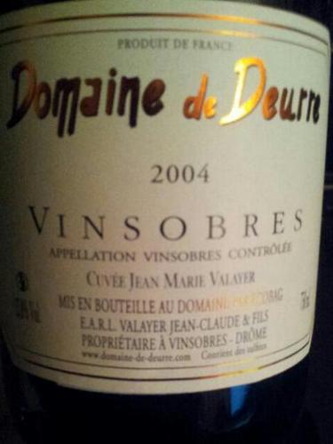 Domaine de deurre Vinsobres Côtes du Rhône Villages