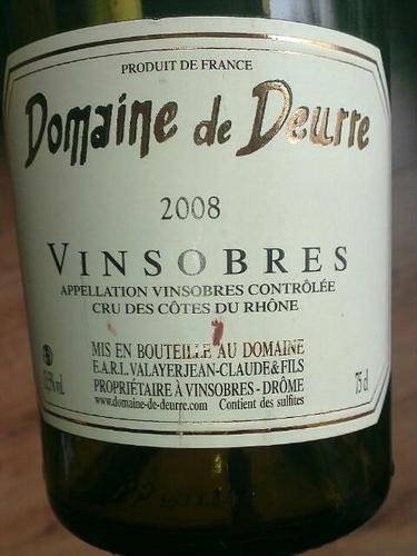 Domaine de deurre Vinsobres Côtes du Rhône Villages