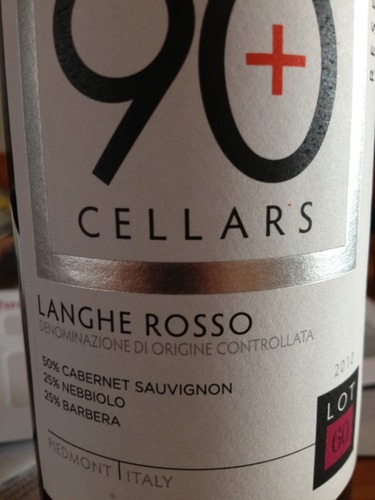 90布拉斯60号朗格干红90+ Ninety Plus Cellars Lot 60 Langhe Rosso