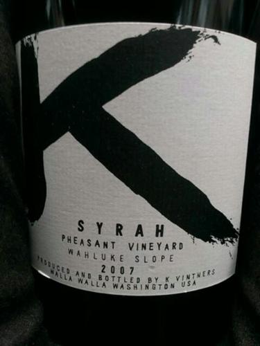 K酒庄野鸡园西拉干红K Vintners Pheasant Vineyard Syrah