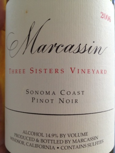 玛尔卡森三姐妹园黑皮诺干红Marcassin Three Sisters Vineyard Pinot Noir