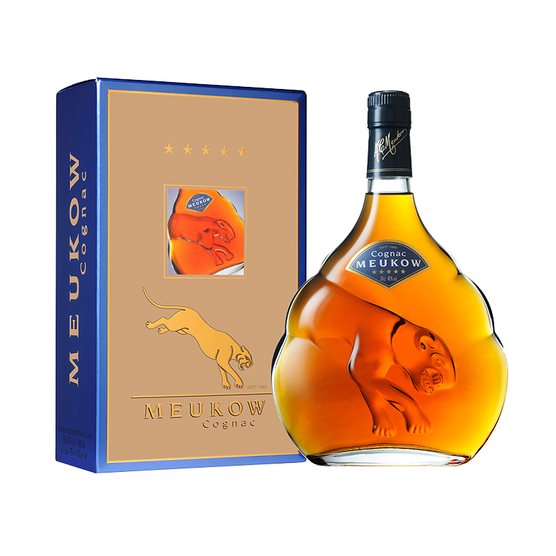 【豹"款干邑,五星回归】meukow 5 stars cognac 700ml 礼盒装